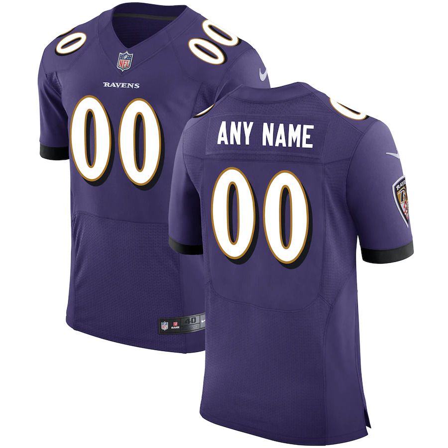 Cheap Men Baltimore Ravens Nike Purple Speed Machine Custom Elite NFL Jersey